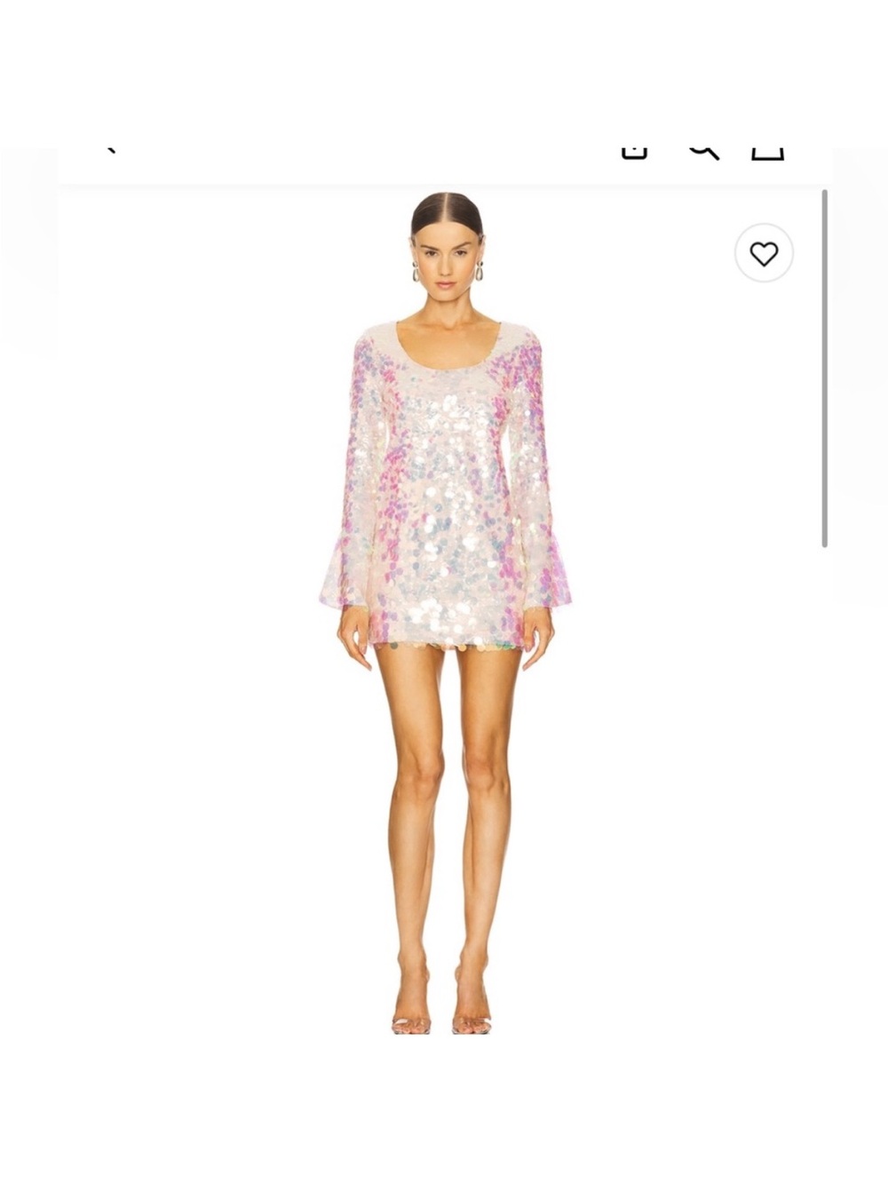 NWT LoveShackFancy RISBO SEQUIN LONG SLEEVE MINI DRESS Size 0
